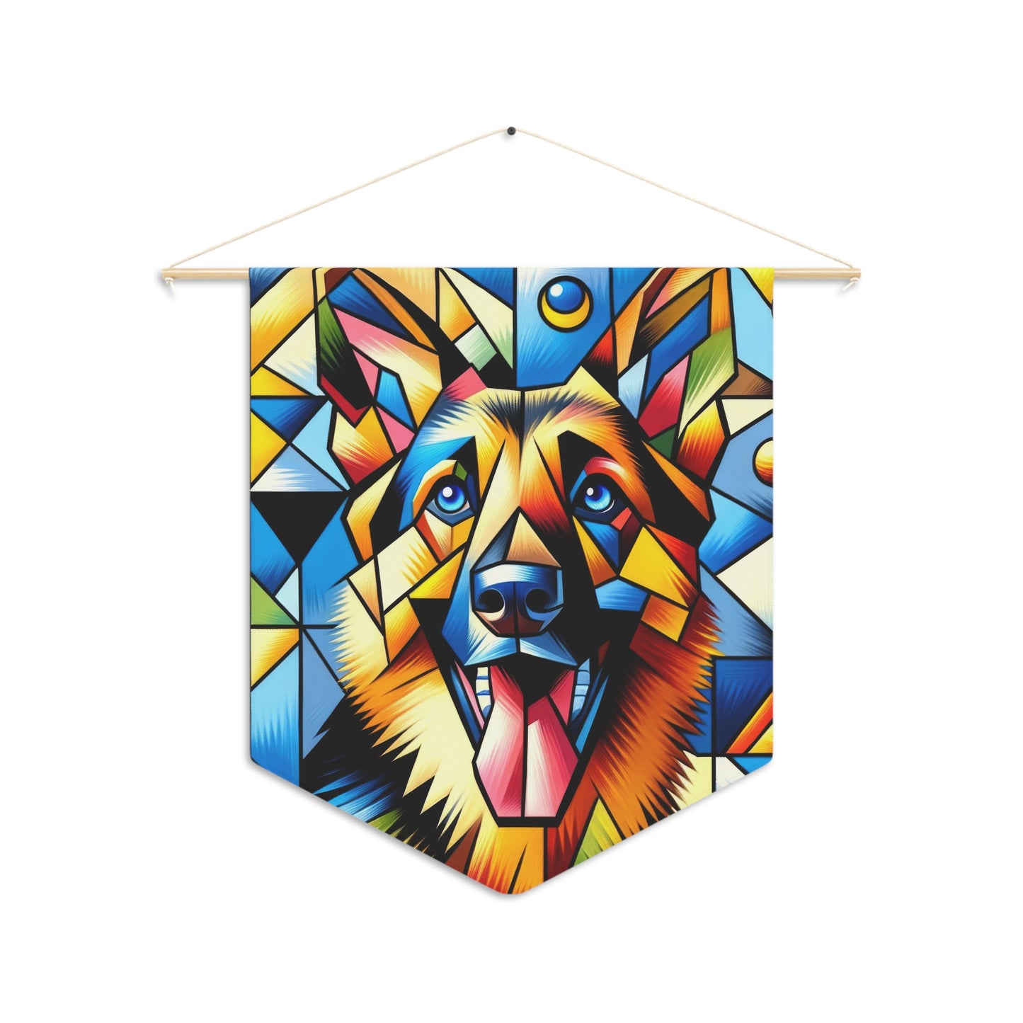 German Shepherd in Cubism Pennant