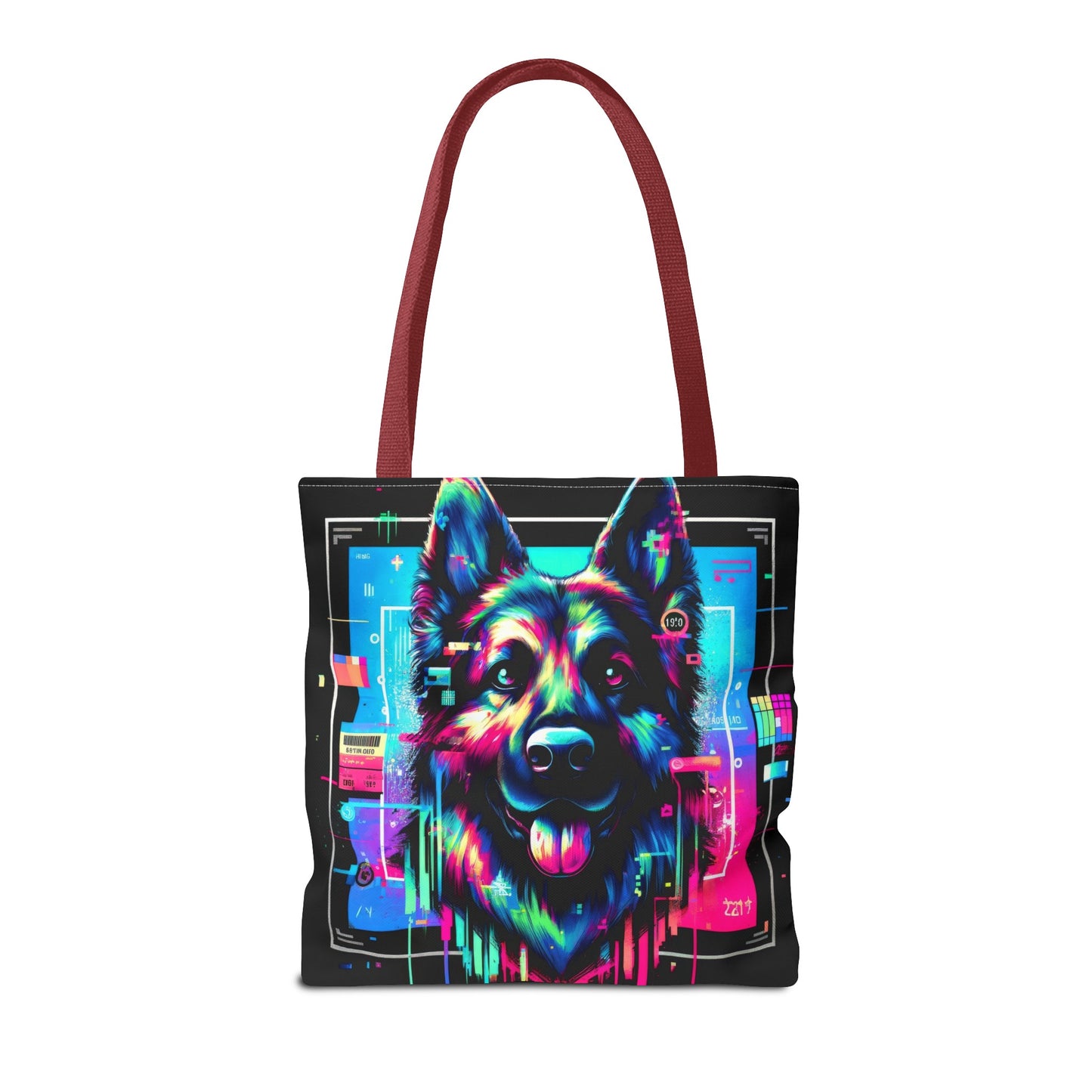 Neon graffiti German Shepherd Tote Bag