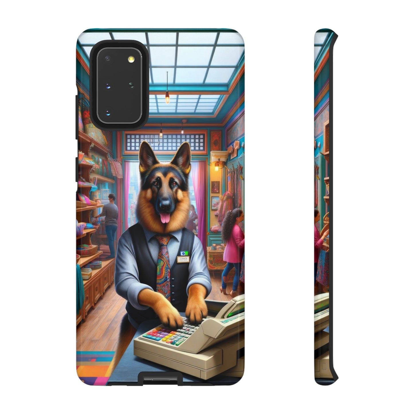 German Shepherd Operating a Cash Register Phone Case