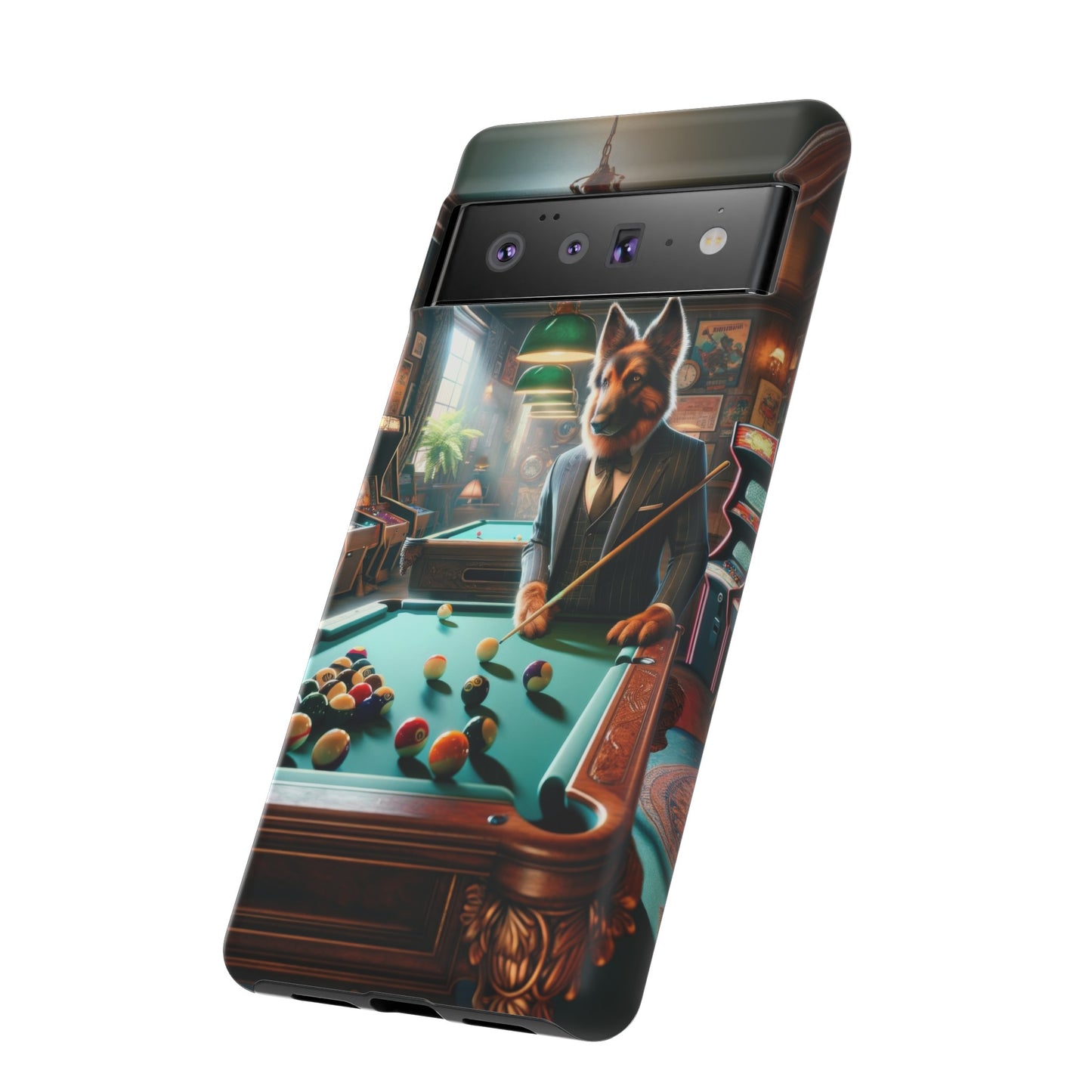 German Shepherd Playing Pool Phone Case