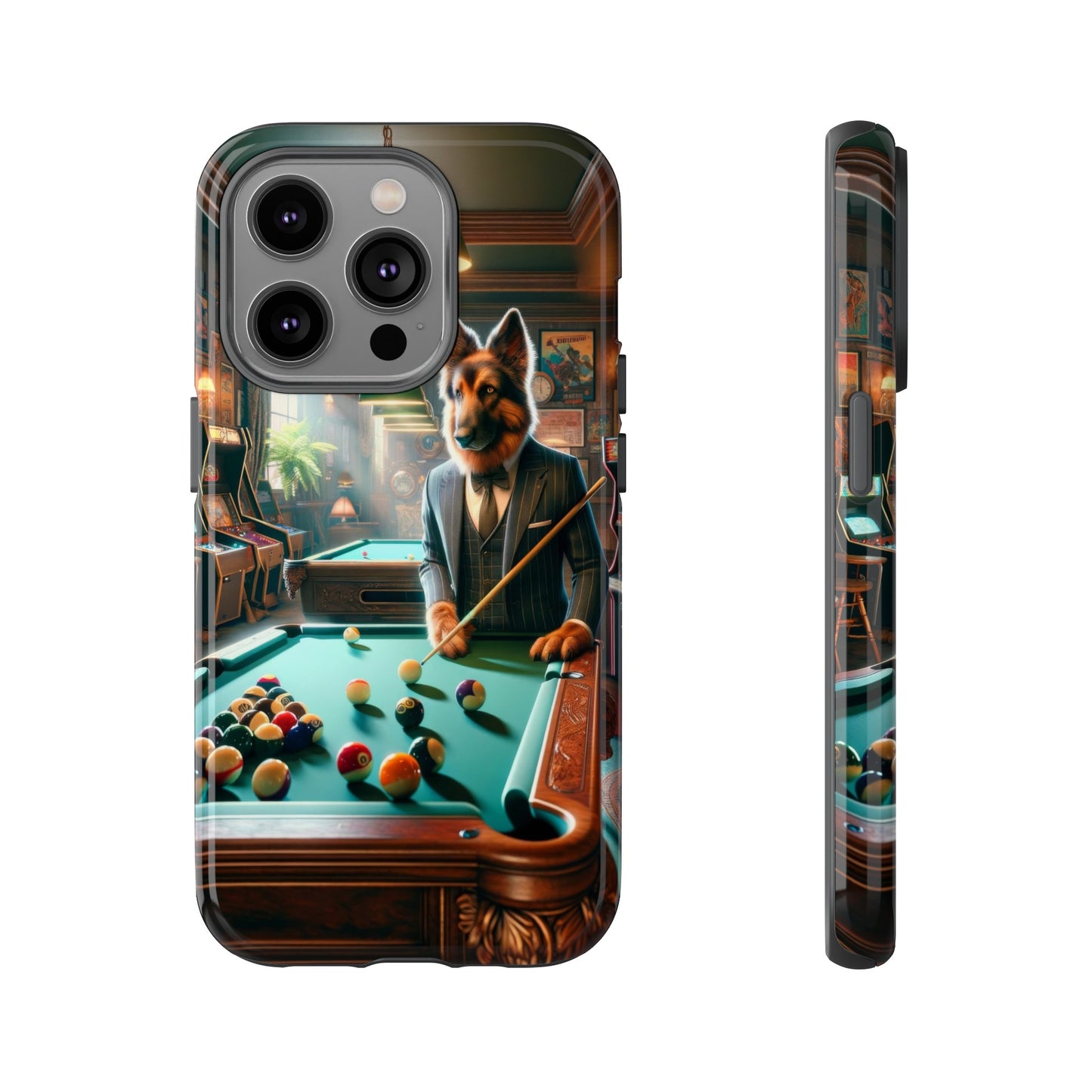 German Shepherd Playing Pool Phone Case