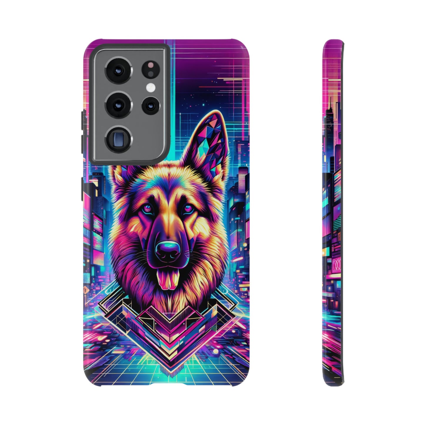 Glitch art German Shepherd Phone Case