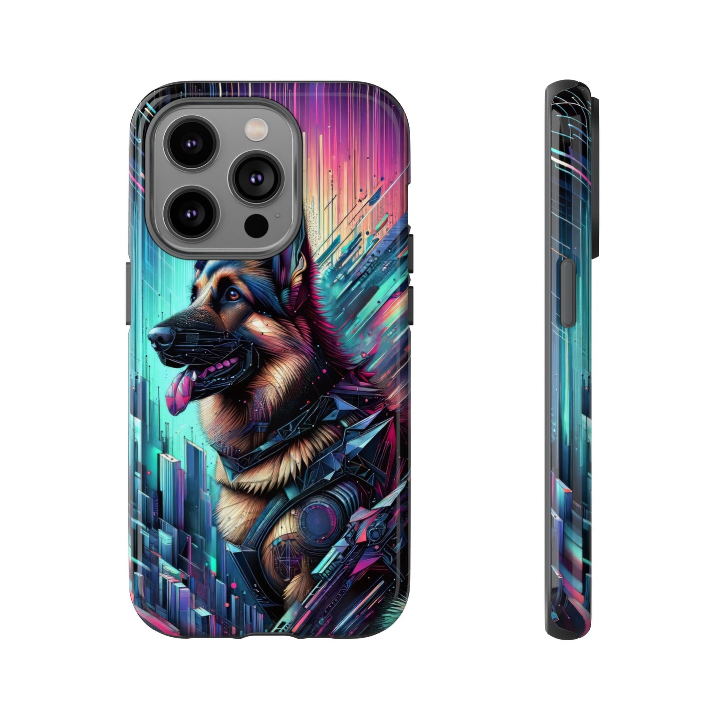 Futurism and gothic German Shepherd Phone Case