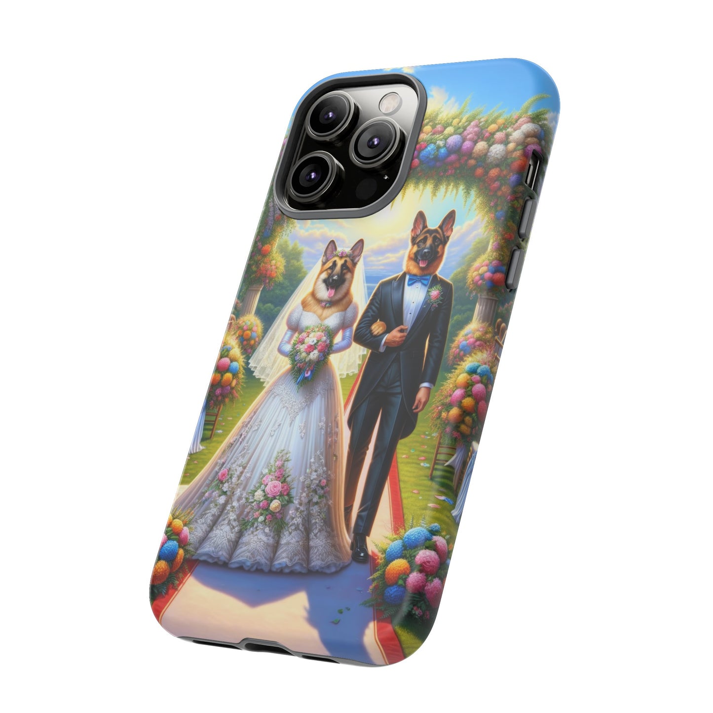 German Shepherds getting Married  Phone Case