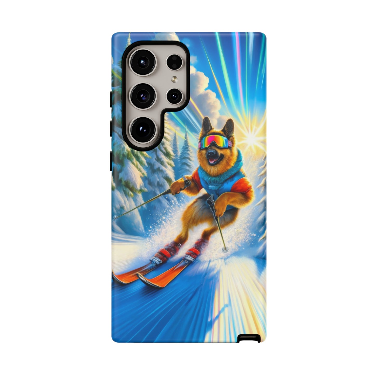 German Shepherd Skiing Phone Case