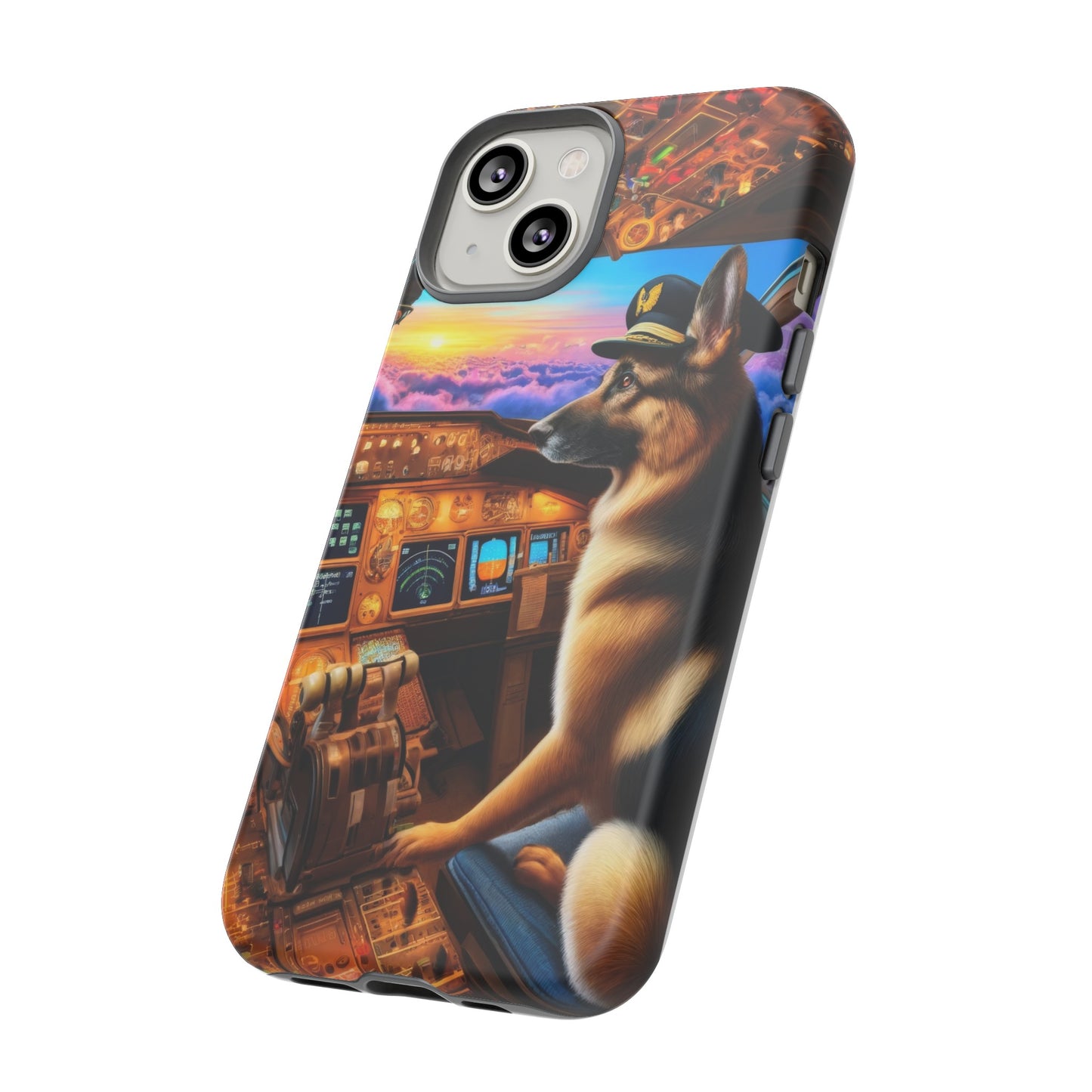 German Shepherd Flying an Airplane Phone Case