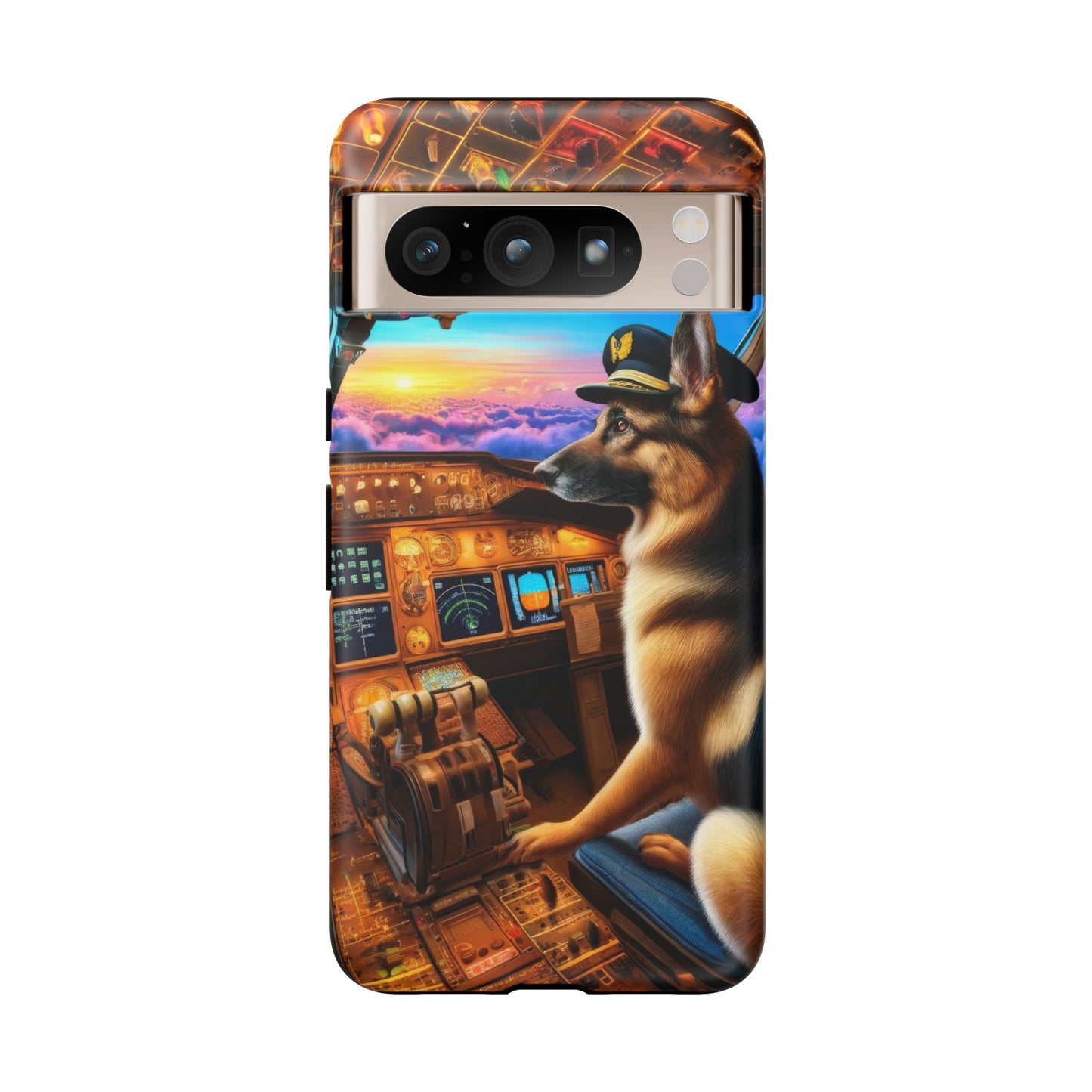 German Shepherd Flying an Airplane Phone Case