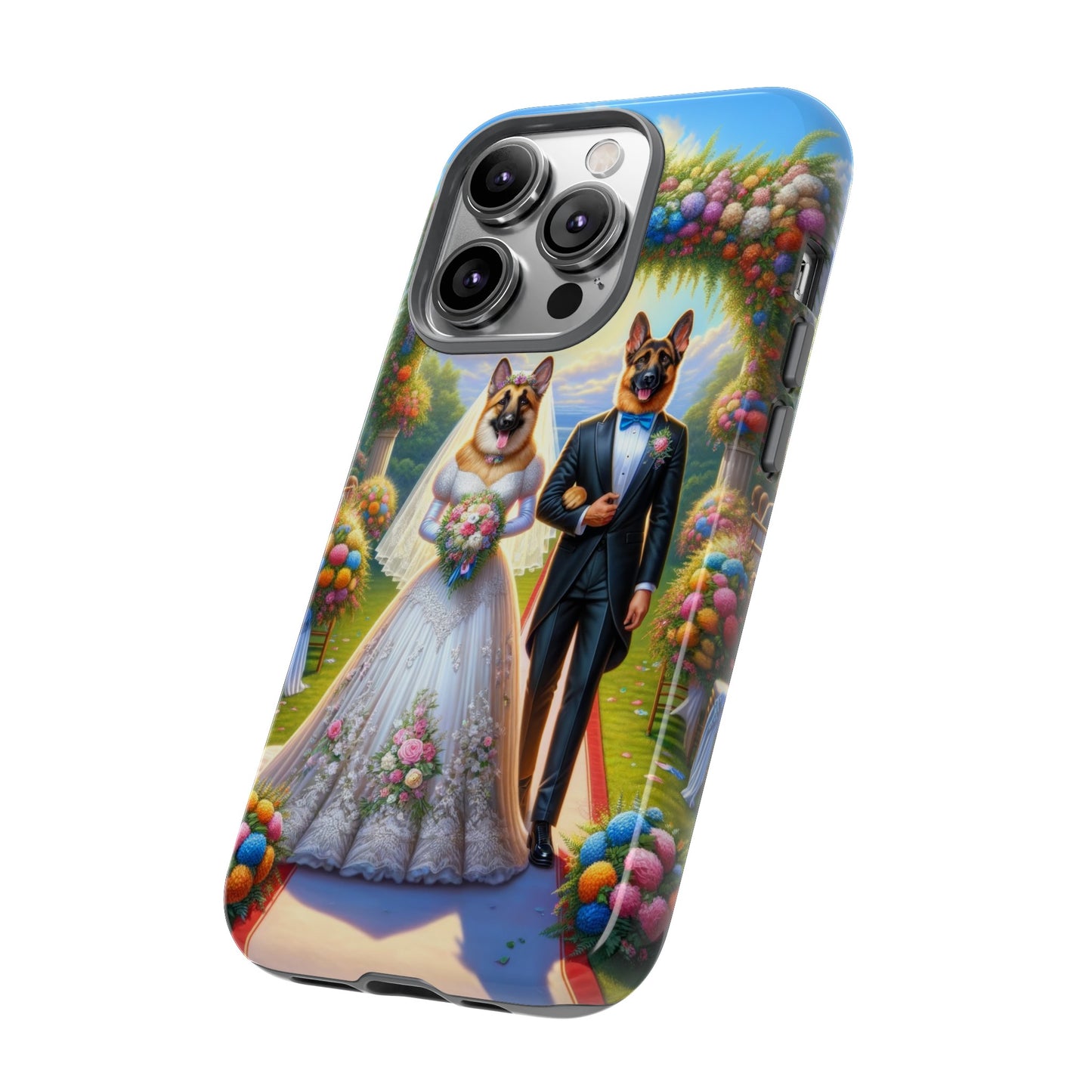 German Shepherds getting Married  Phone Case