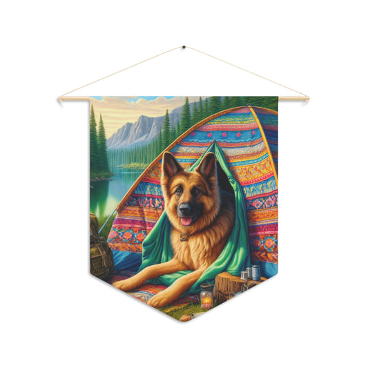 German Shepherd Camping  Pennant