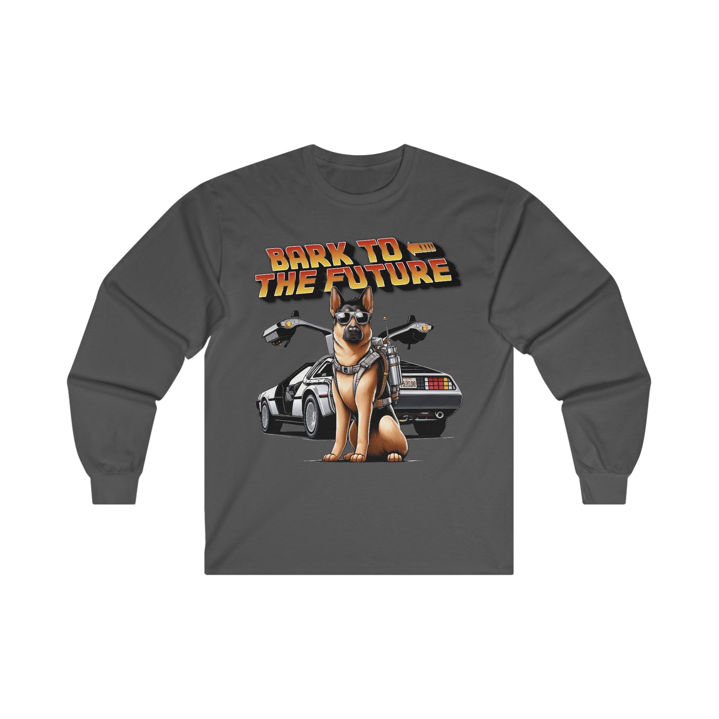 Bark to the Future Long Sleeve Shirt (20 colors) (German Shepherd)