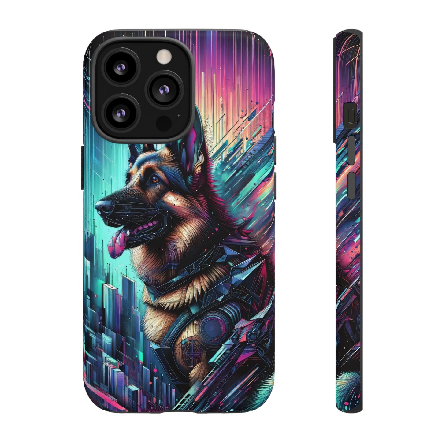 Futurism and gothic German Shepherd Phone Case