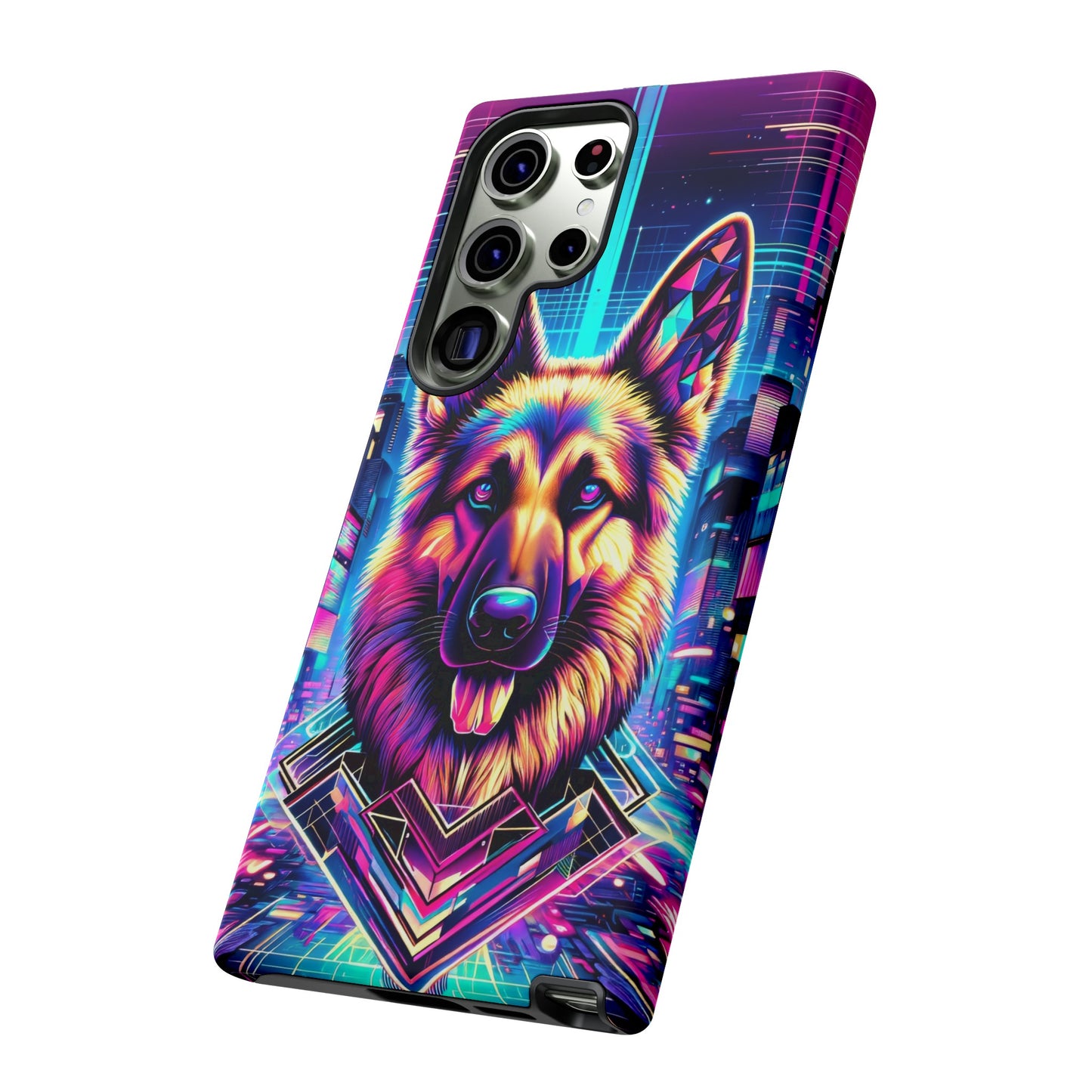 Glitch art German Shepherd Phone Case