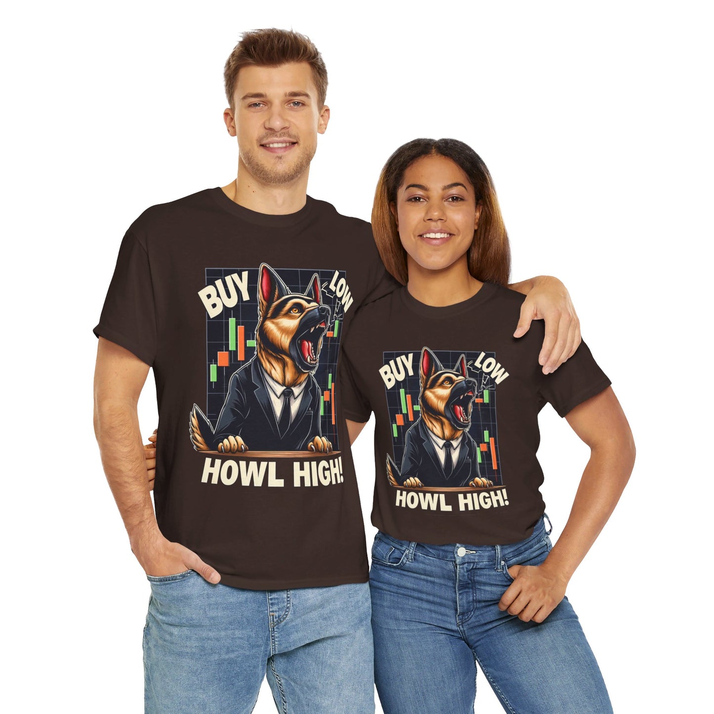 Buy Low.  Howl High! T-Shirt (13 colors) (German Shepherd)