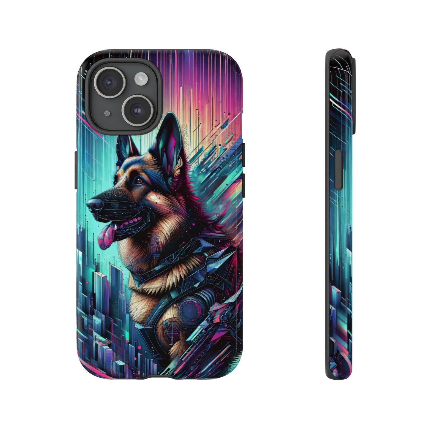 Futurism and gothic German Shepherd Phone Case