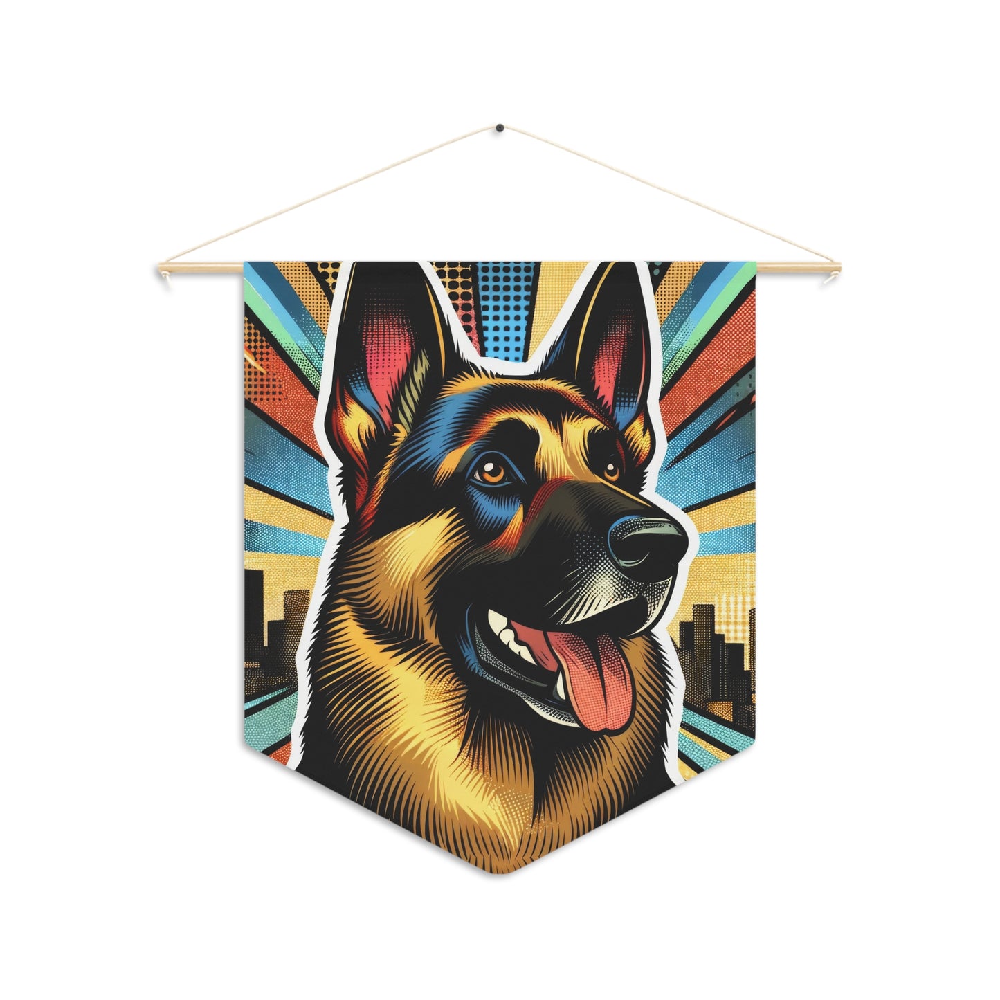 Comic style German Shepherd Pennant