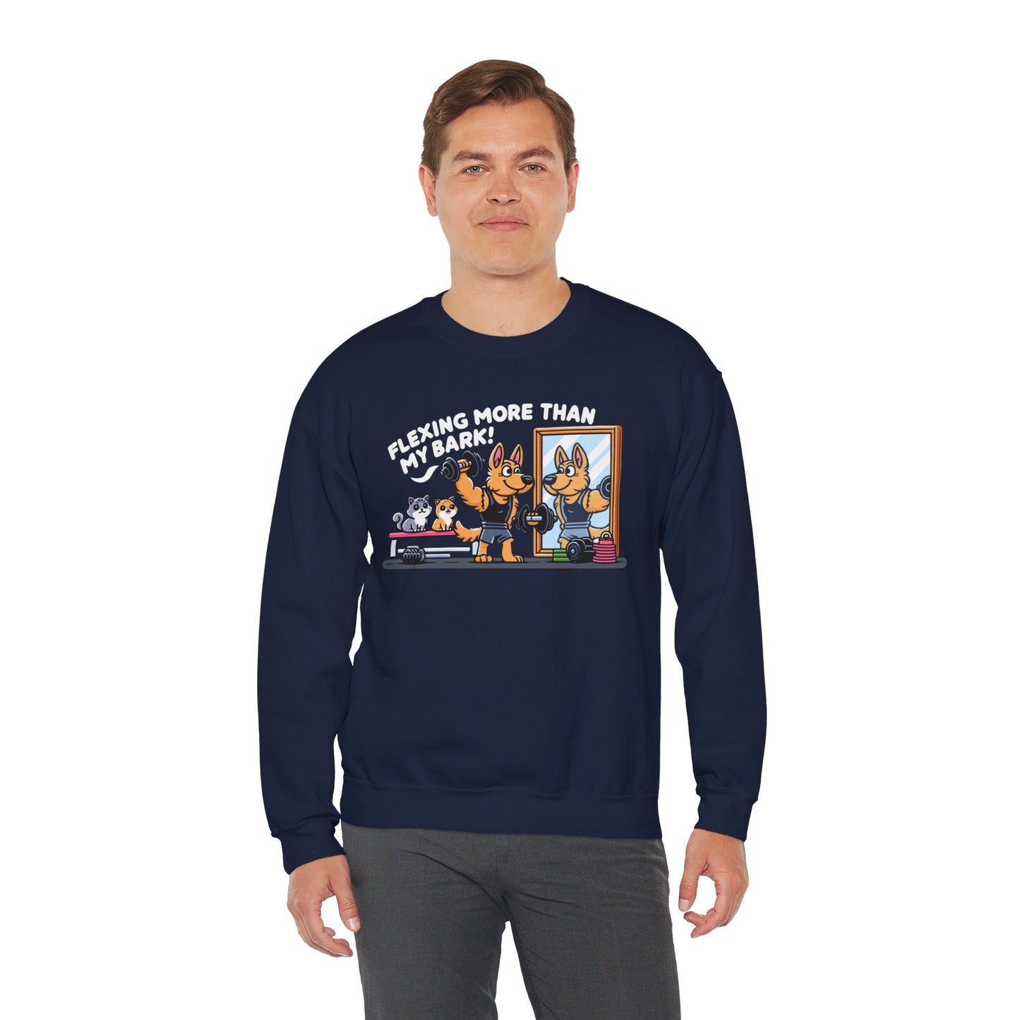 Flexing More Than My Bark Sweatshirt (10 colors) (German Shepherd)