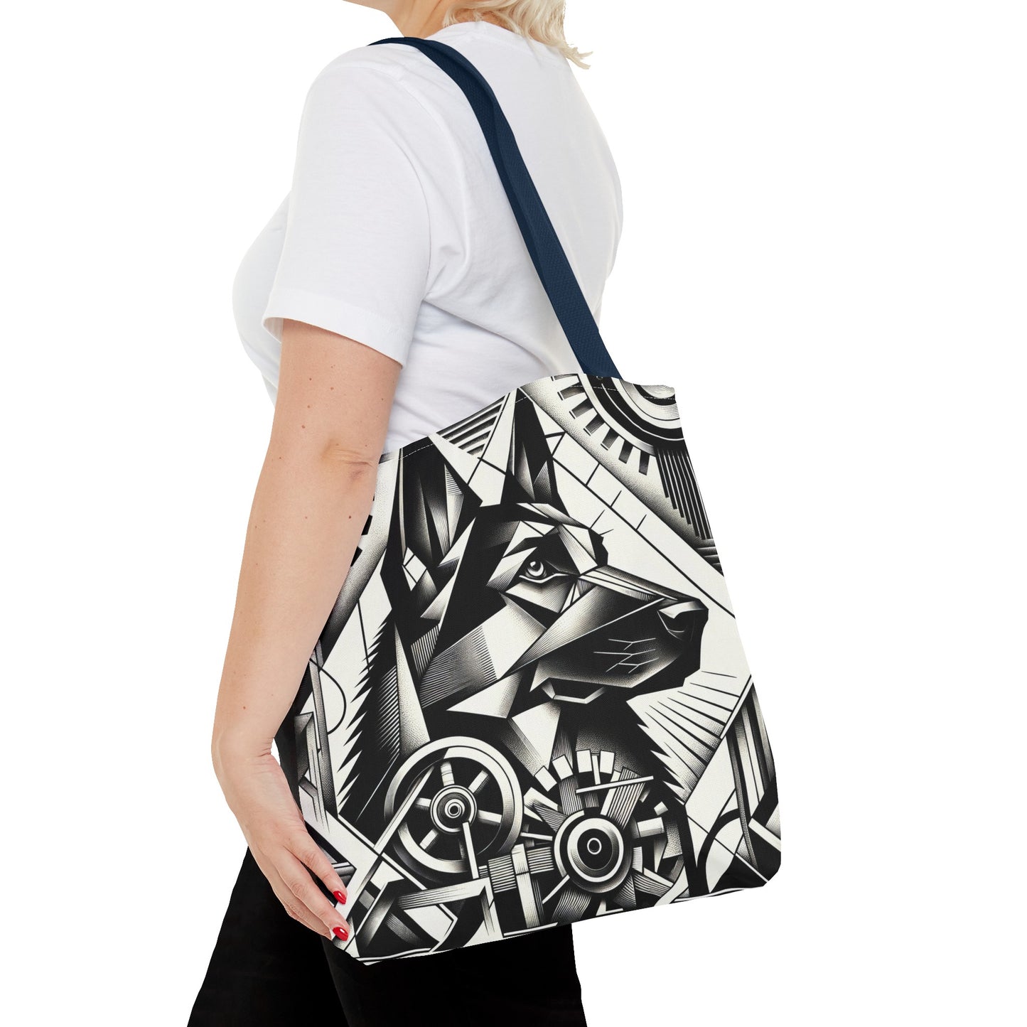 Constructivism and etching style German Shepherd Tote Bag