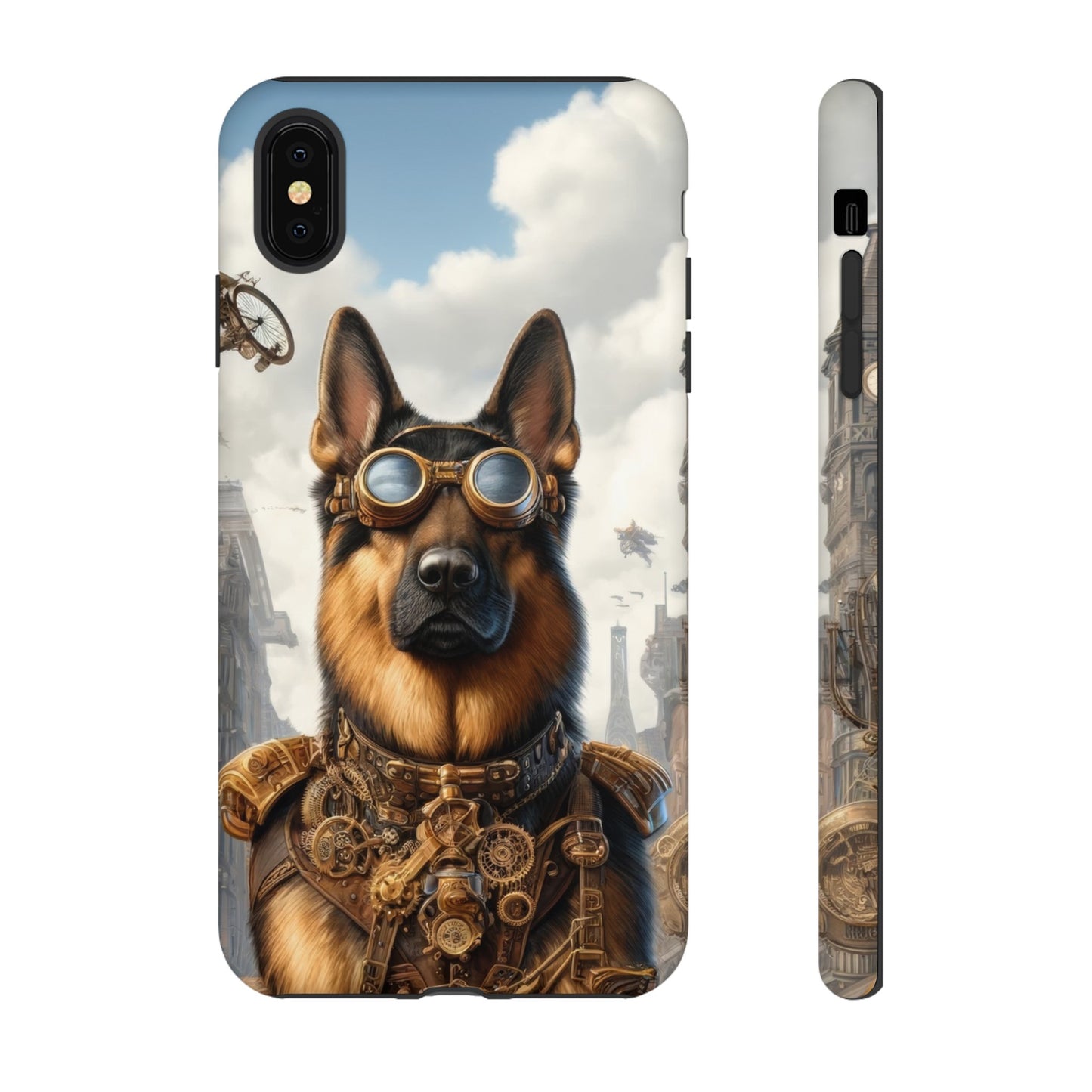 Realism and steampunk German Shepherd Phone Case