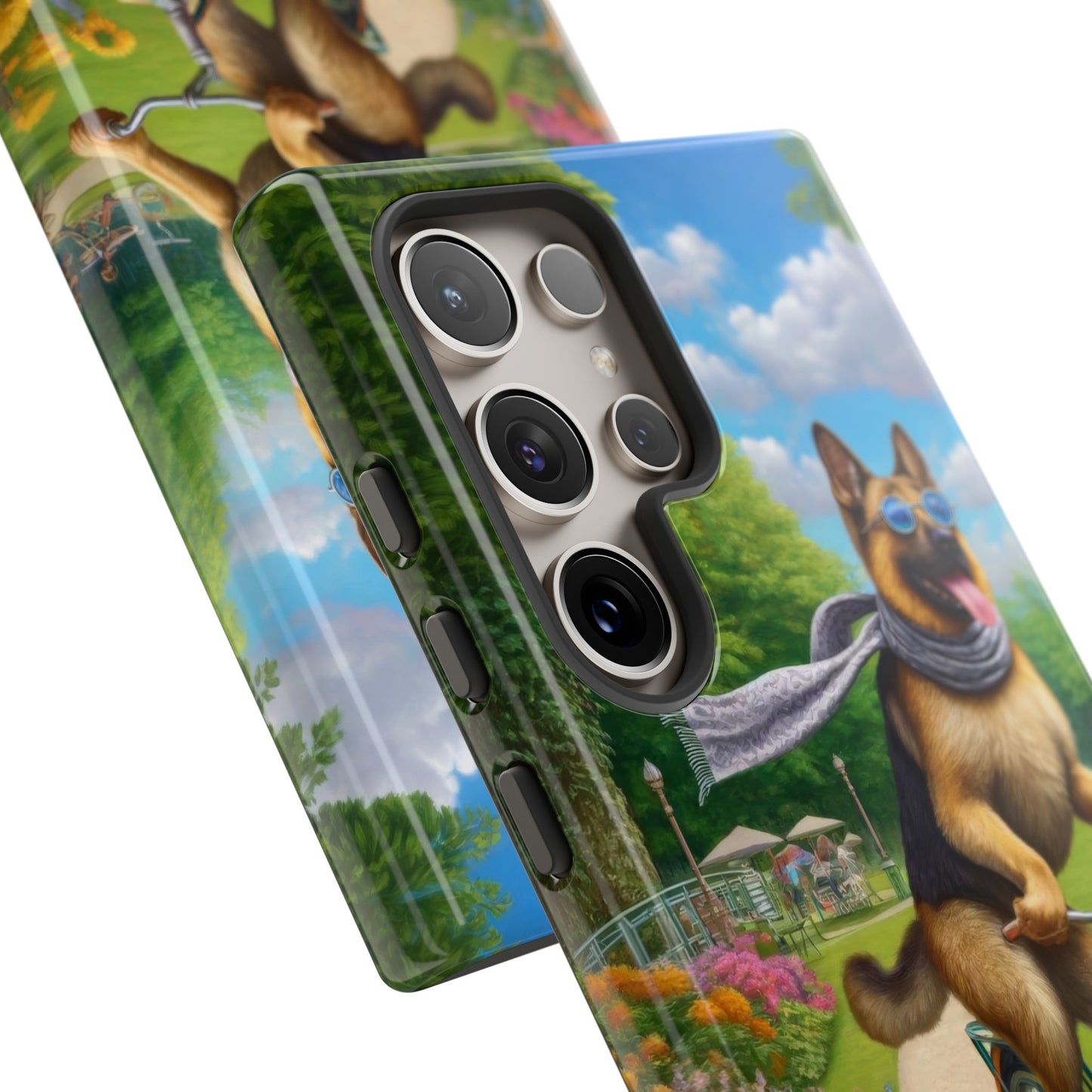 German Shepherd Riding a Bicycle Phone Case