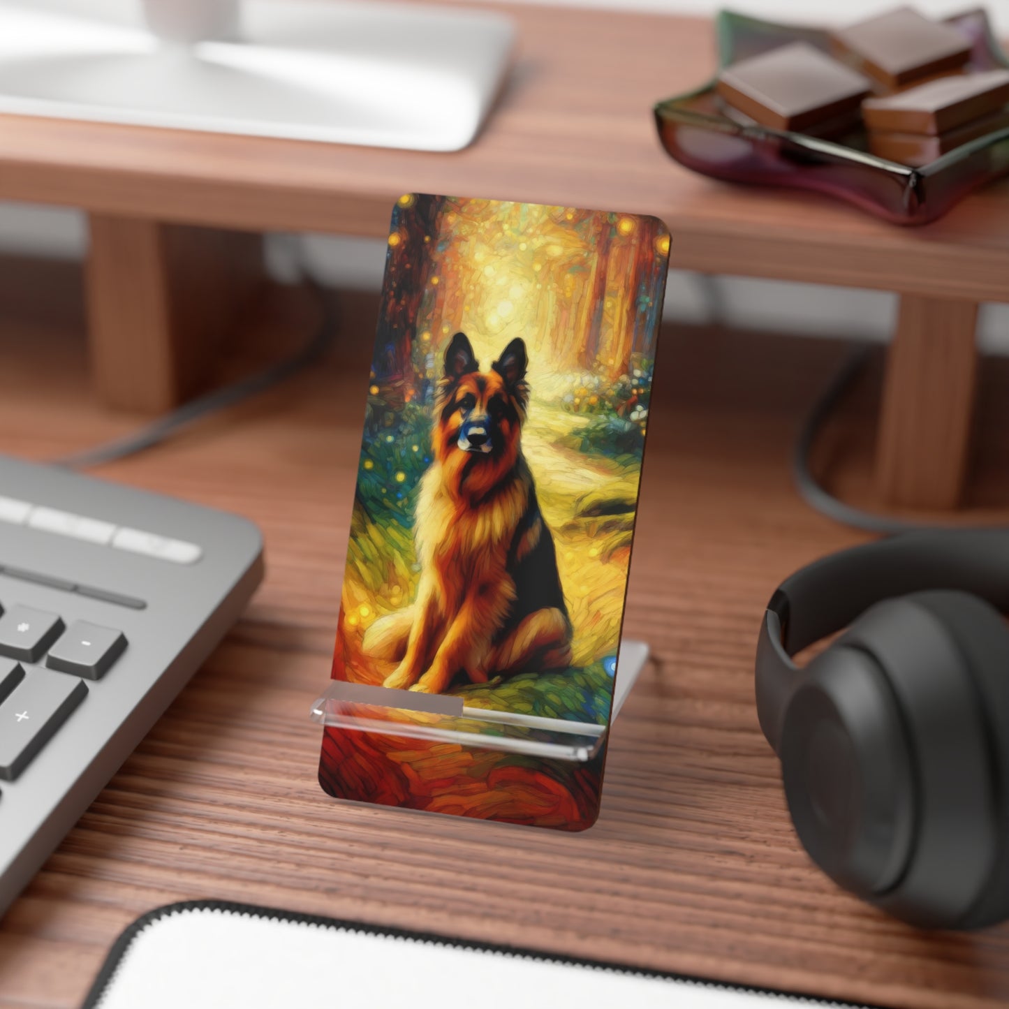 Neo-impressionism and fairy tale German Shepherd Smartphone Stand