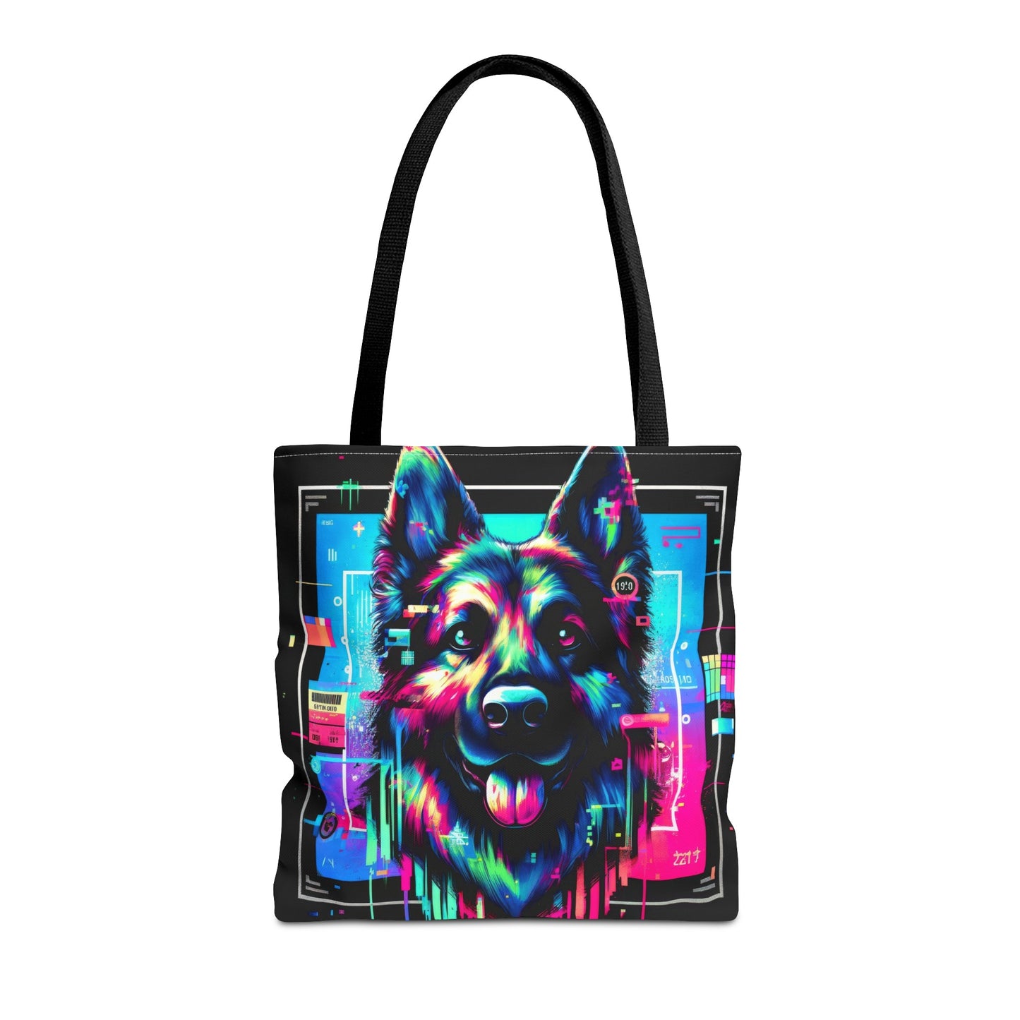 Neon graffiti German Shepherd Tote Bag