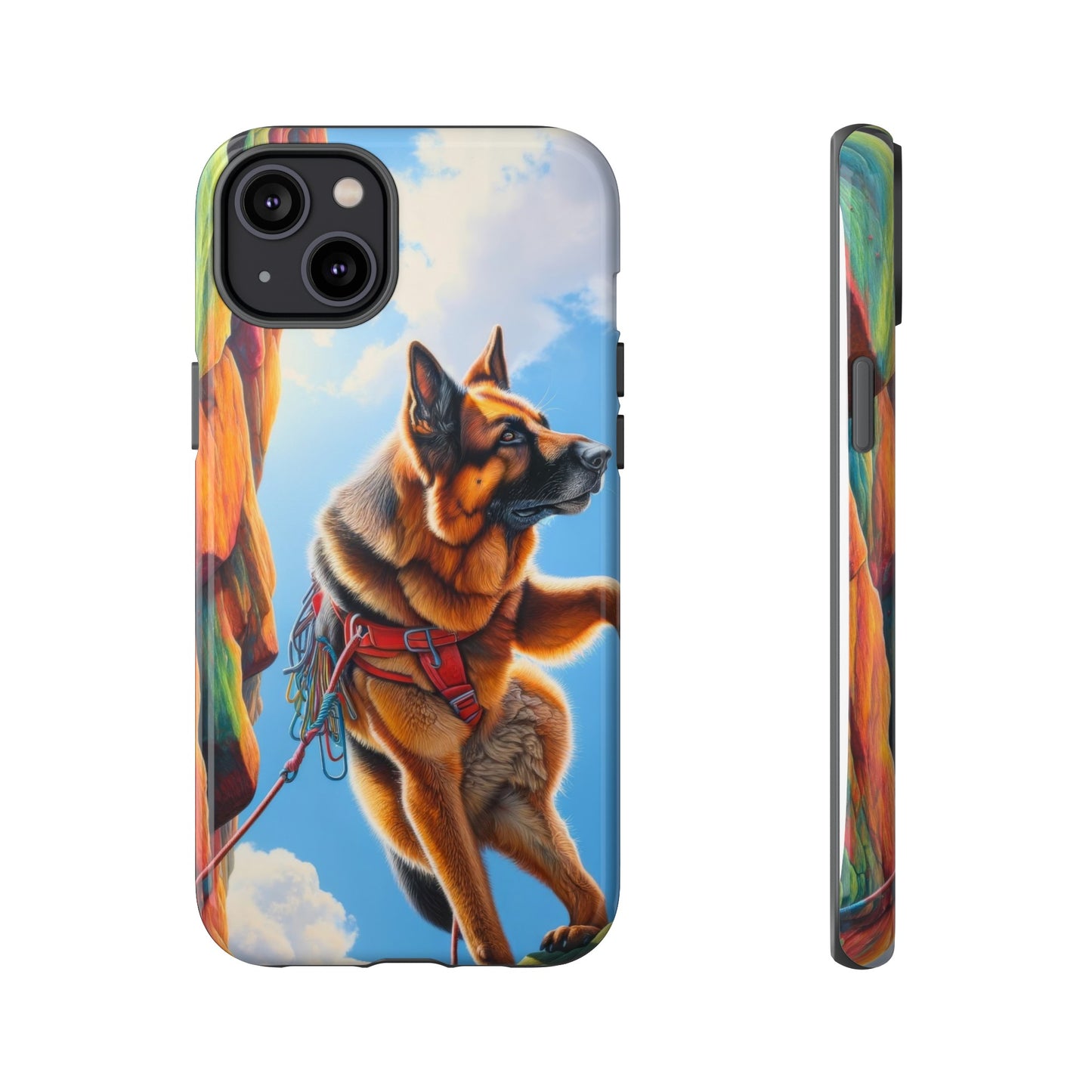 German Shepherd Rock climbing Phone Case