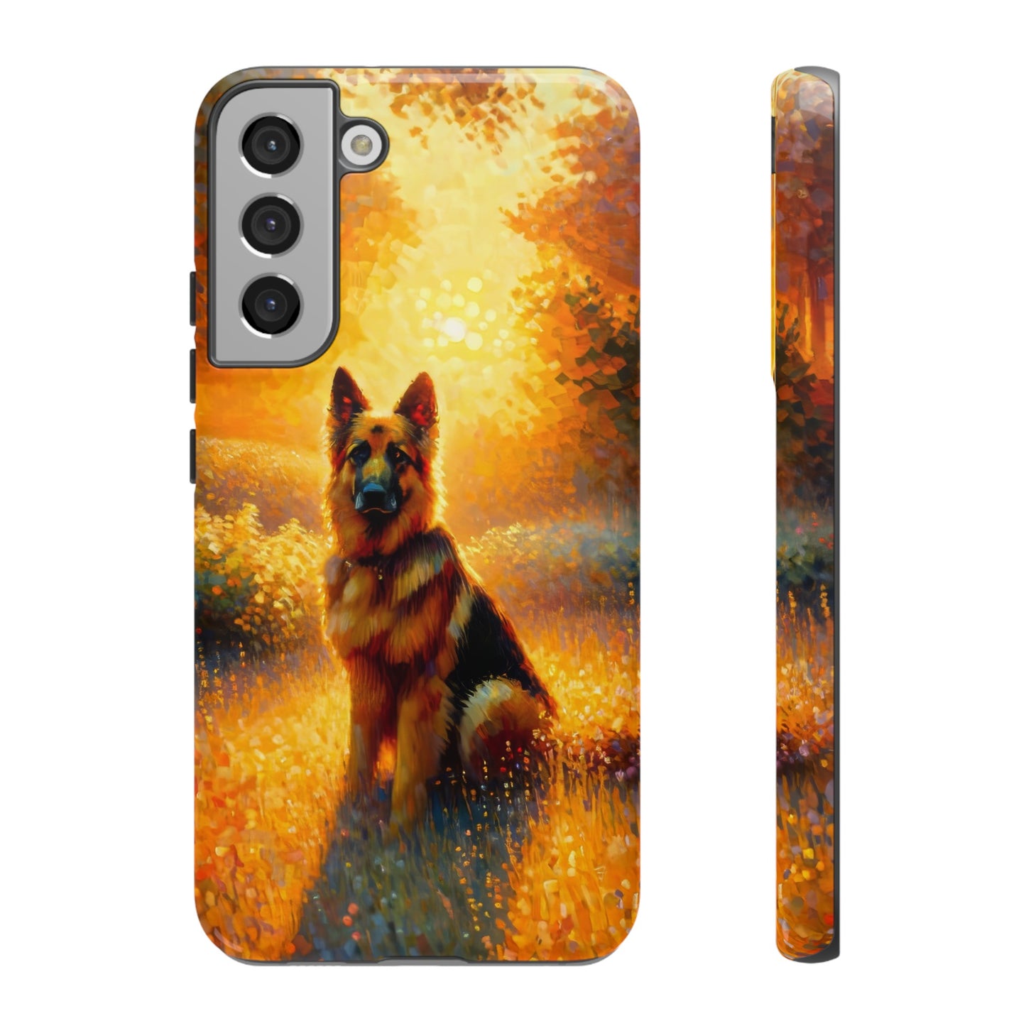 Golden hour and neo-impressionism German Shepherd Phone Case