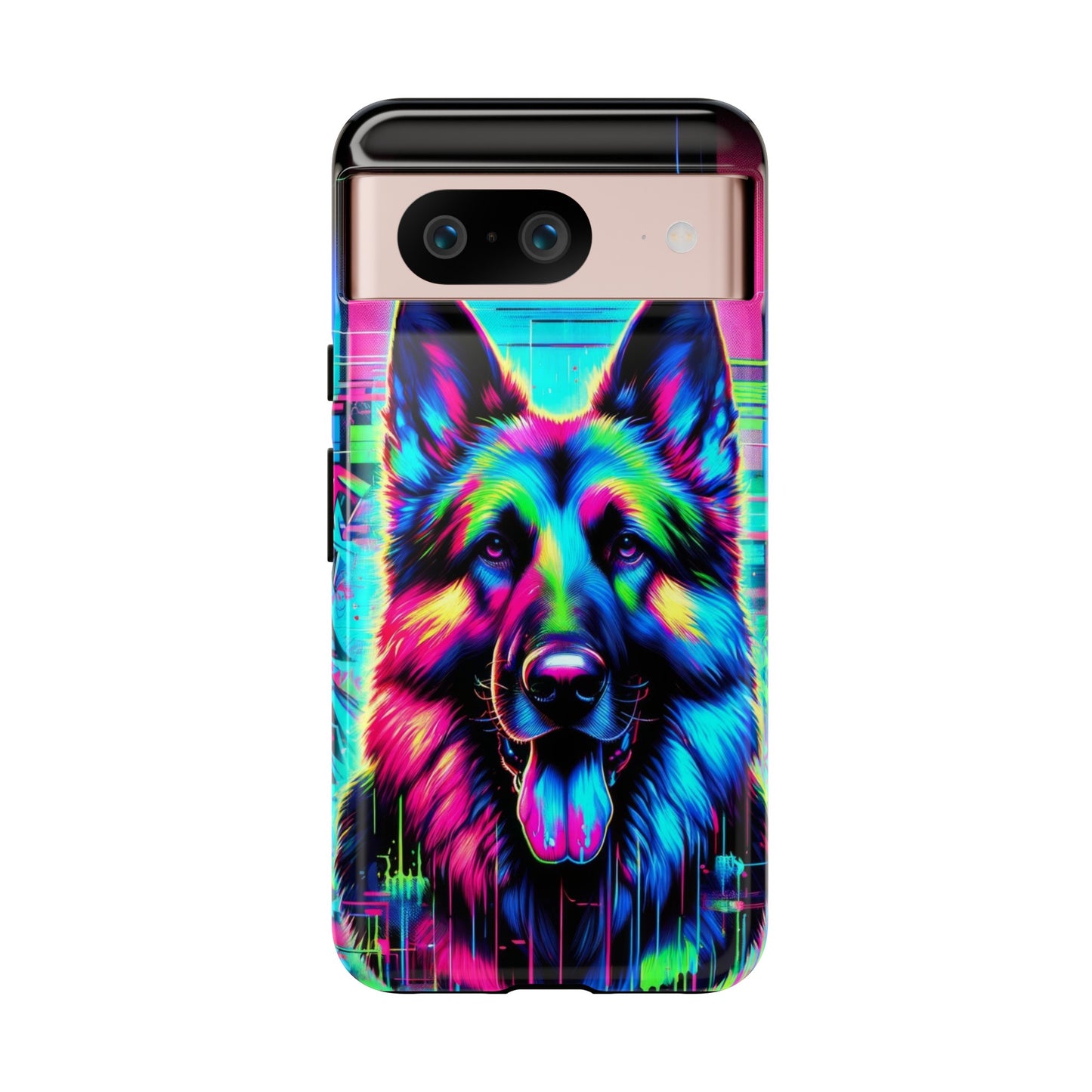 Neon graffiti German Shepherd Phone Case