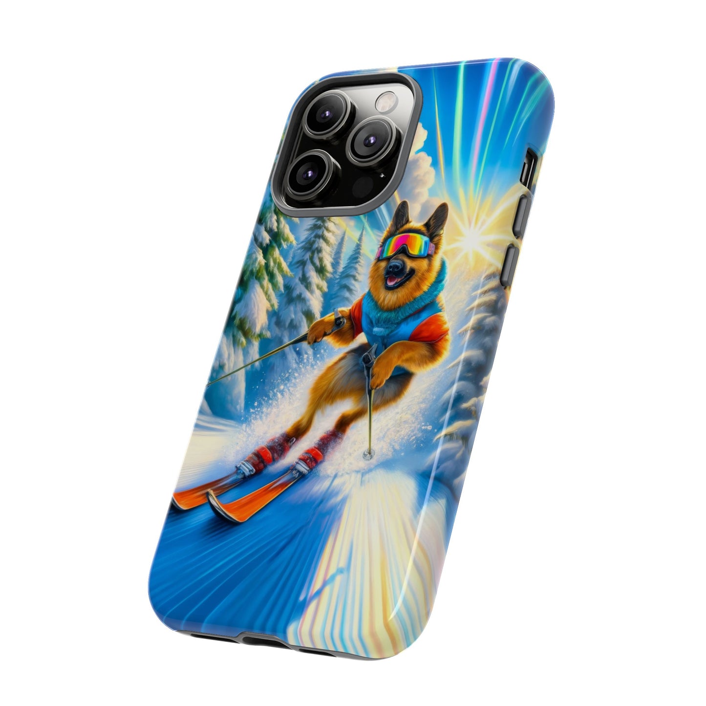 German Shepherd Skiing Phone Case