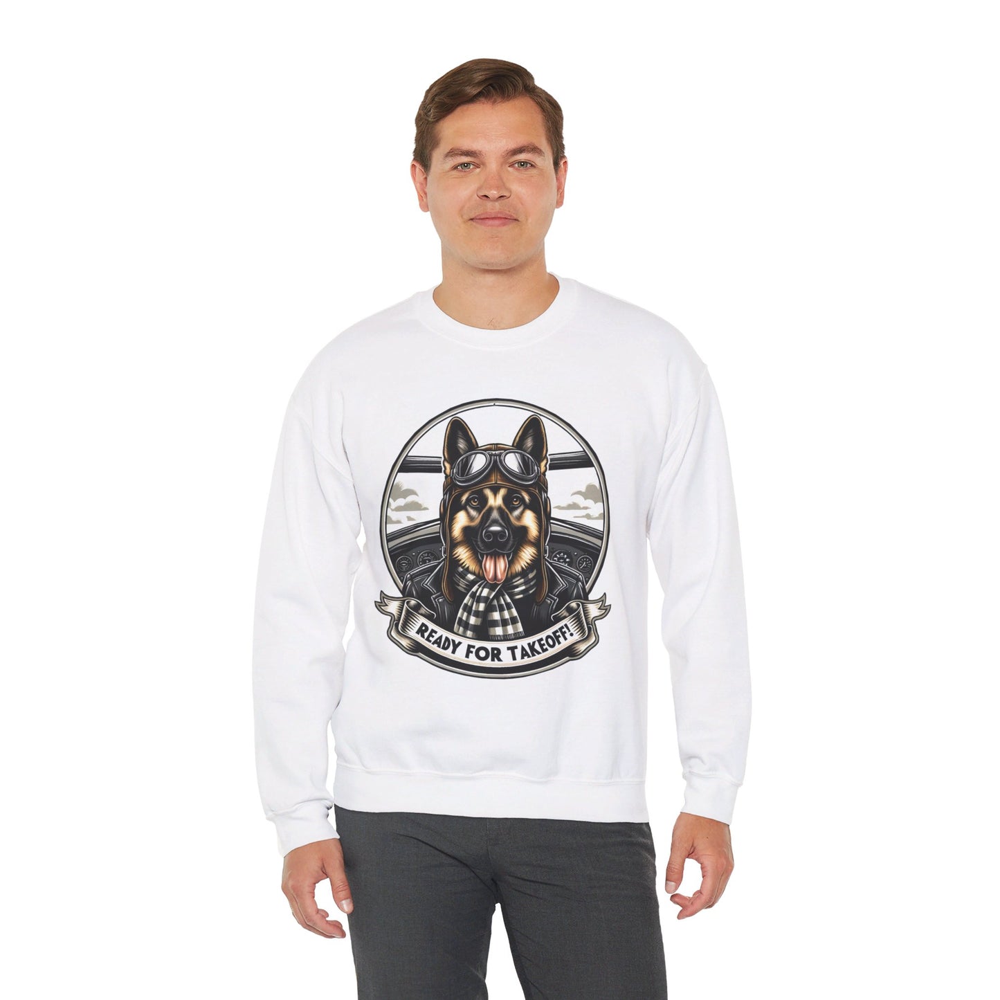 Ready for Takeoff! Sweatshirt (10 colors) (German Shepherd)