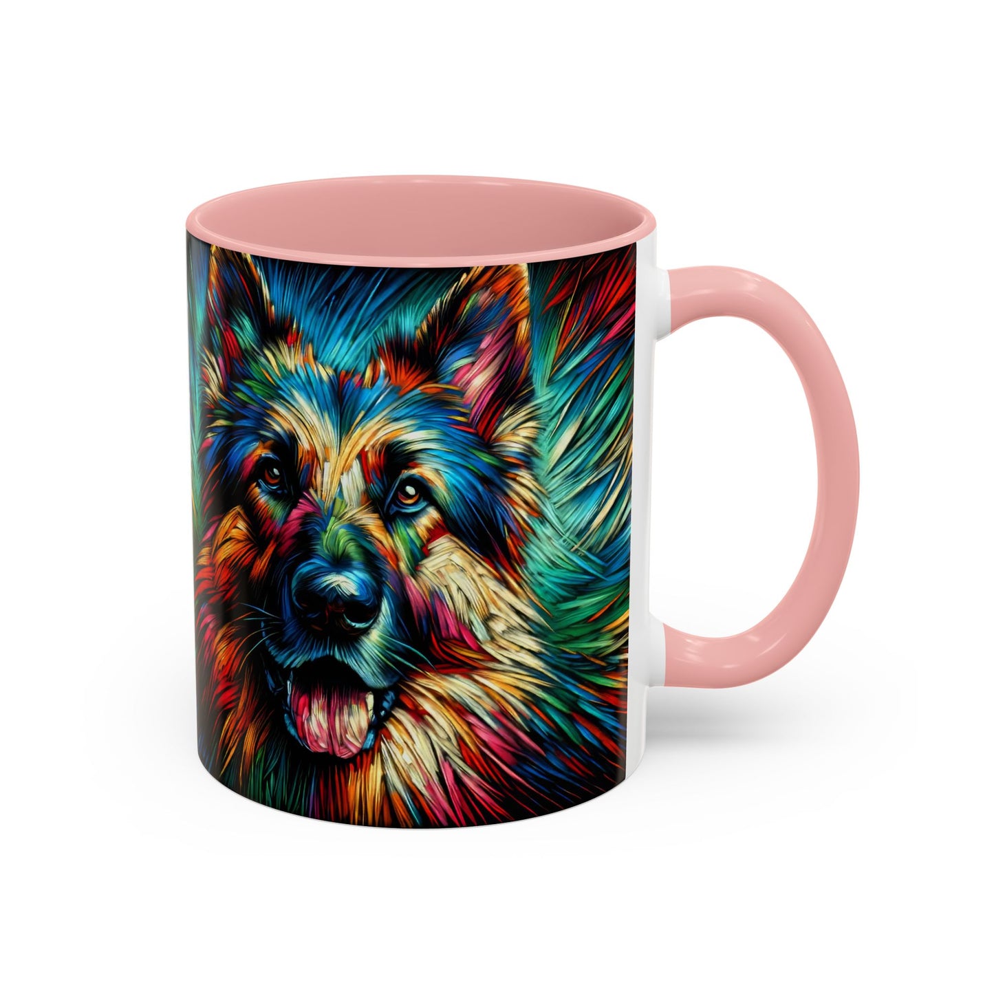 Fauvism scratchboard technique German Shepherd Coffee Mug