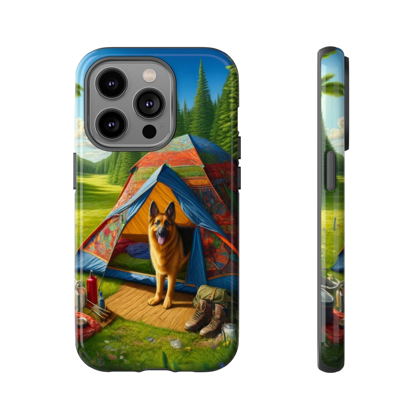 German Shepherd Camping  Phone Case