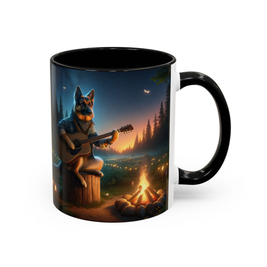 German Shepherd Playing a Guitar Coffee Mug