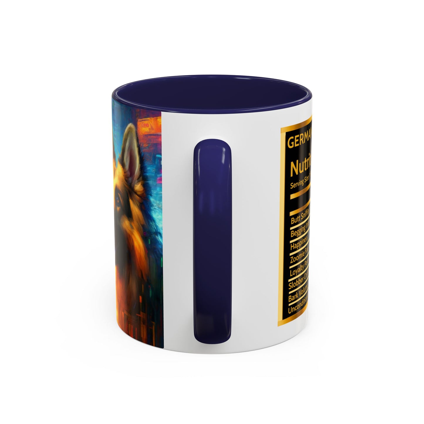 Impressionism meets cyberpunk German Shepherd Coffee Mug