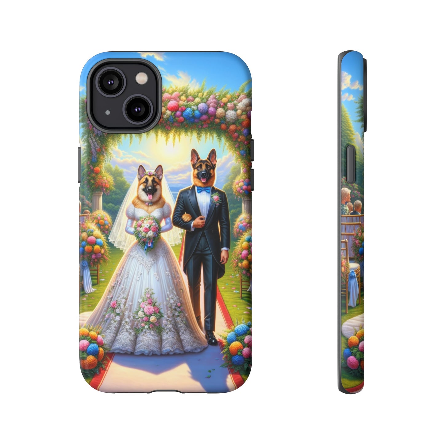 German Shepherds getting Married  Phone Case