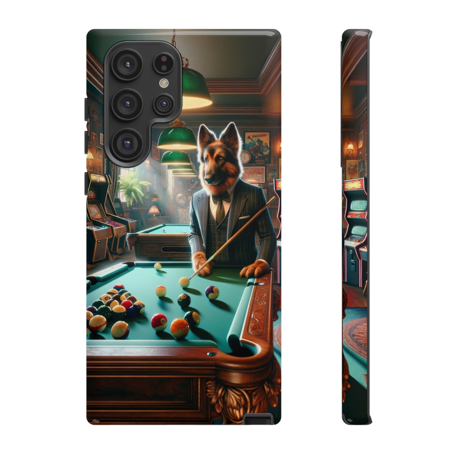 German Shepherd Playing Pool Phone Case