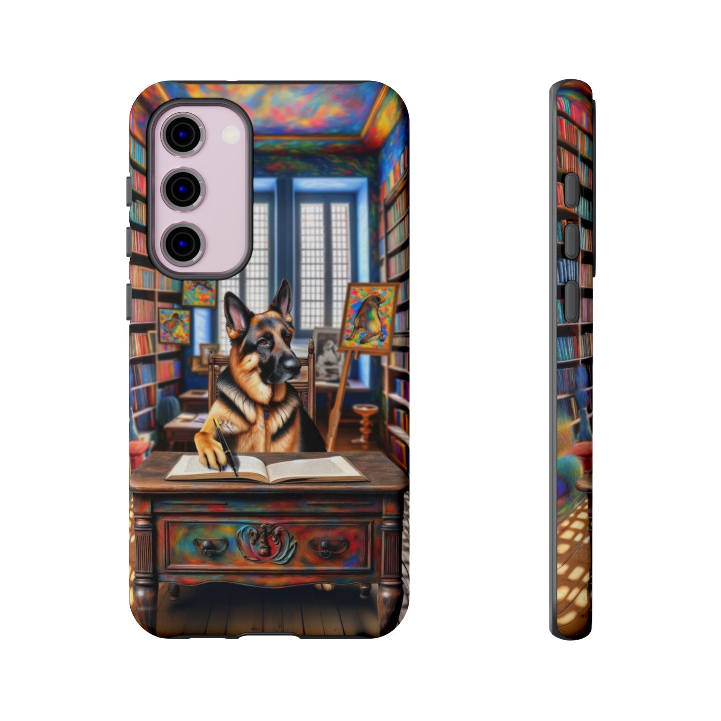 German Shepherd Writing a Book Phone Case