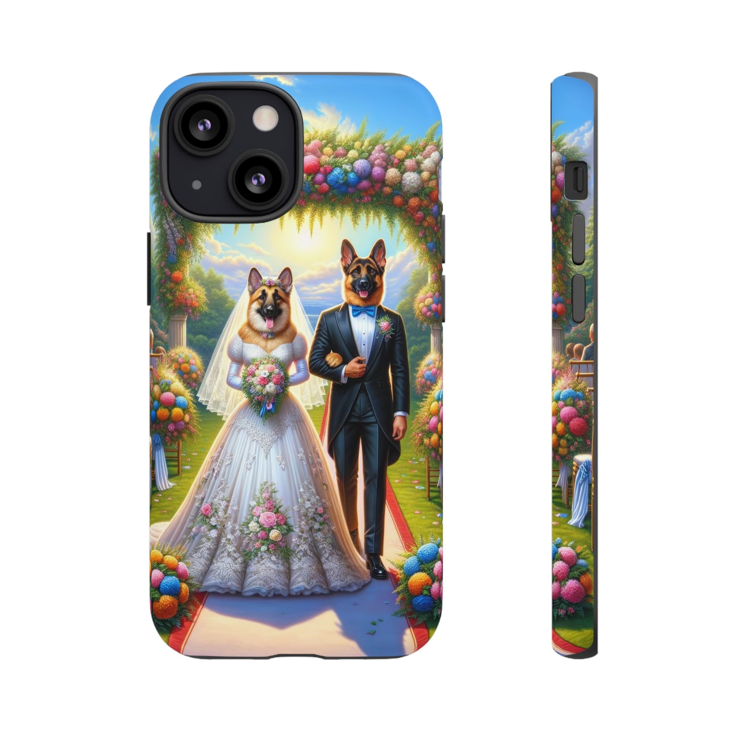 German Shepherds getting Married  Phone Case