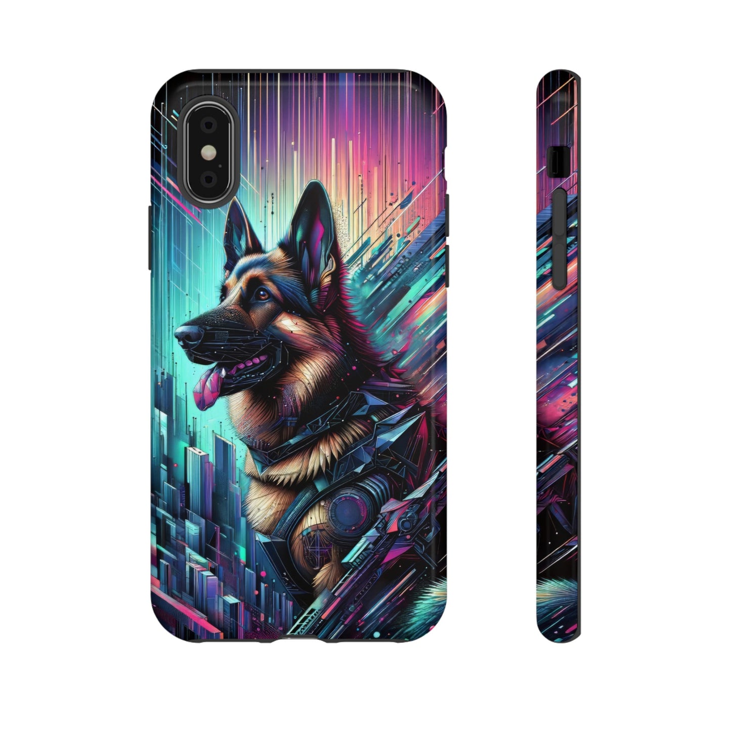 Futurism and gothic German Shepherd Phone Case