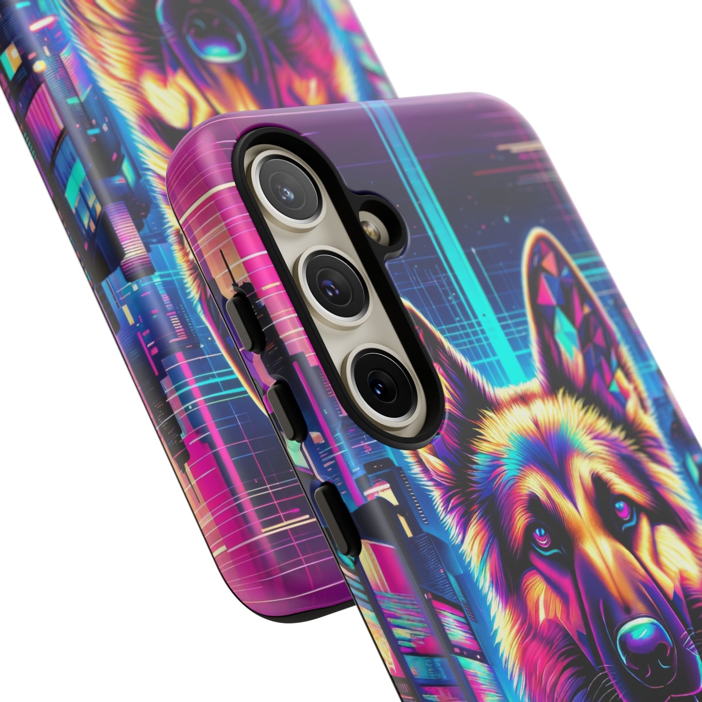 Glitch art German Shepherd Phone Case