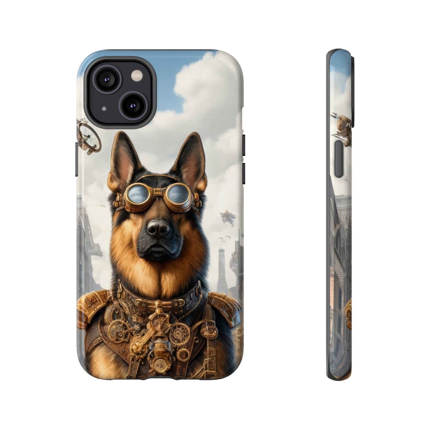 Realism and steampunk German Shepherd Phone Case