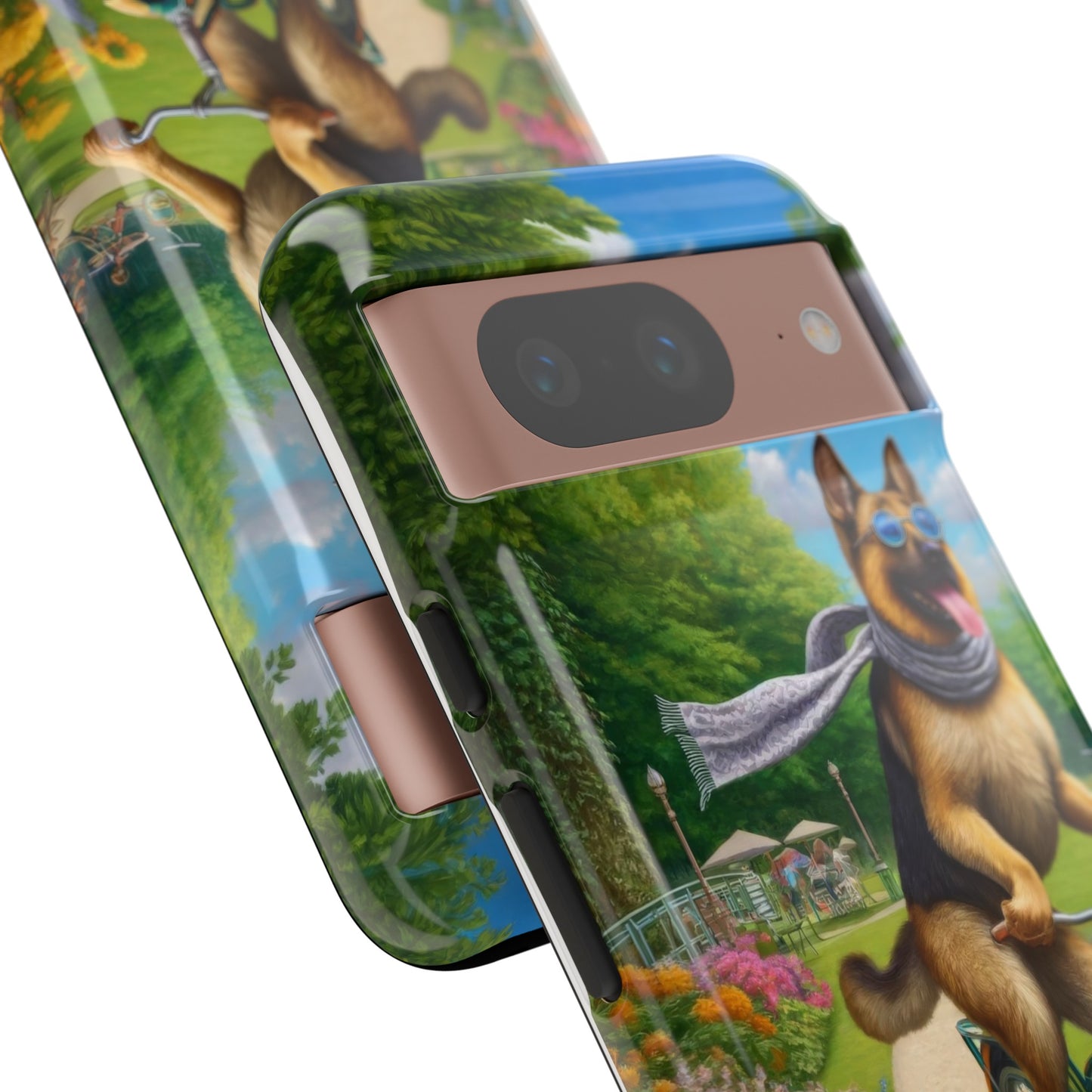 German Shepherd Riding a Bicycle Phone Case