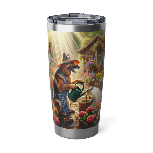 German Shepherd Gardening 20oz Tumbler