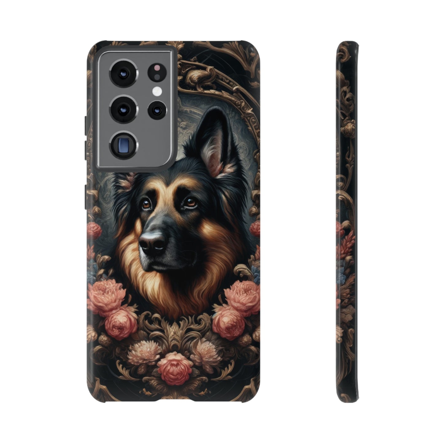 Gothic, high angle German Shepherd Phone Case