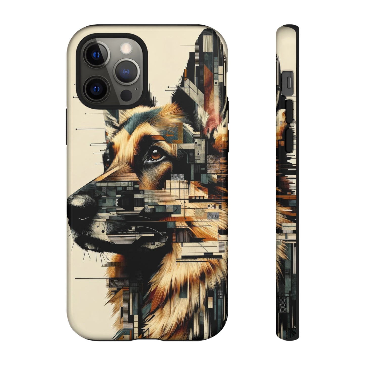 Constructivist and dadaist German Shepherd Phone Case