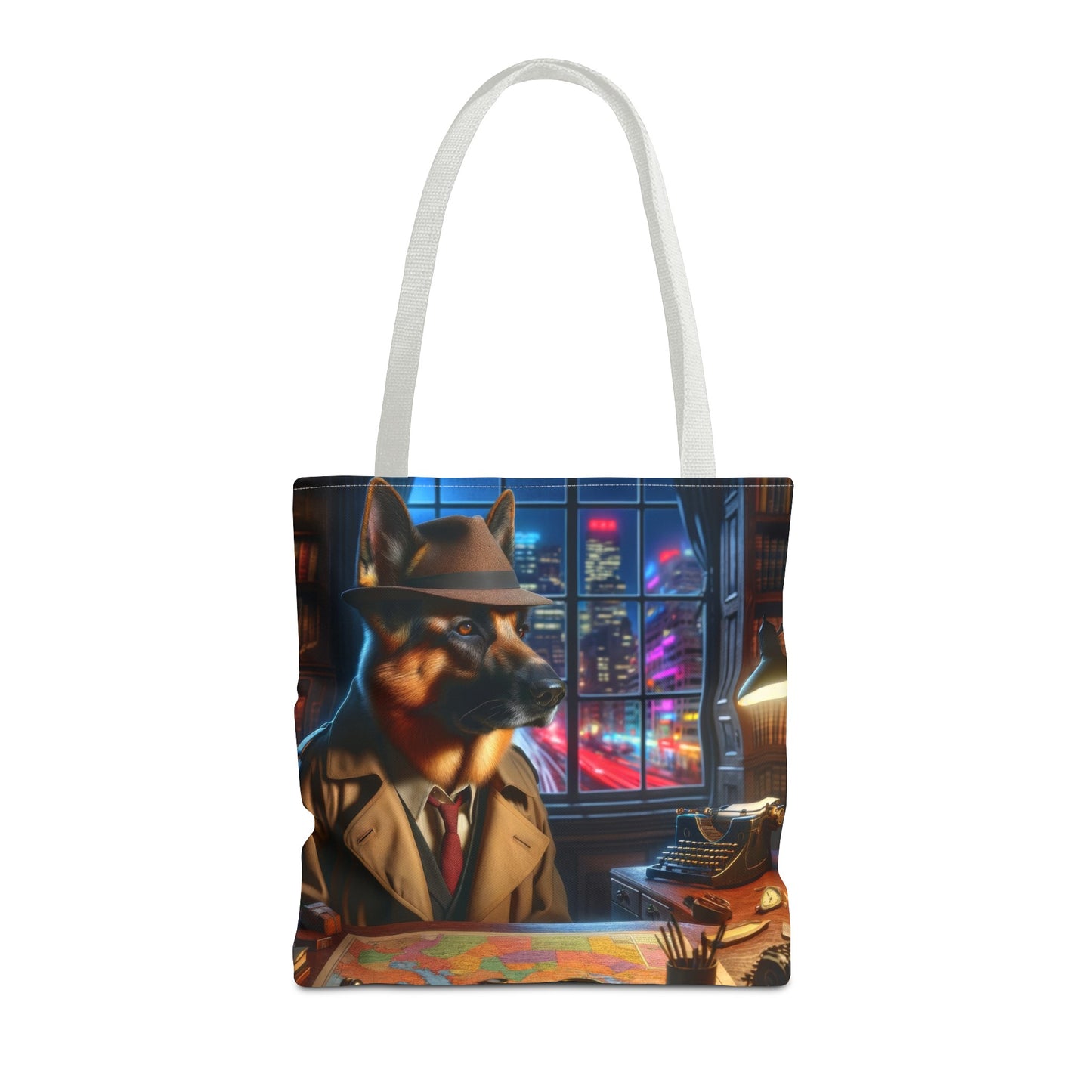 German Shepherd Detective Tote Bag