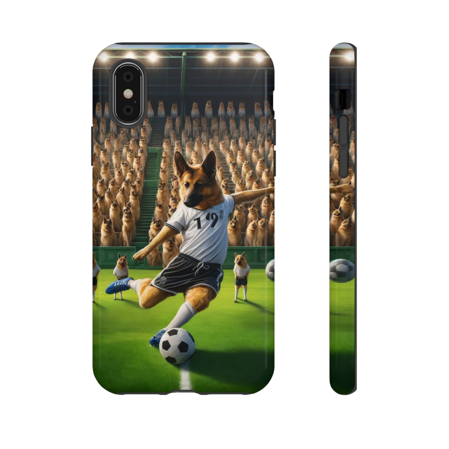 German Shepherd Playing Soccer Tough Phone Case