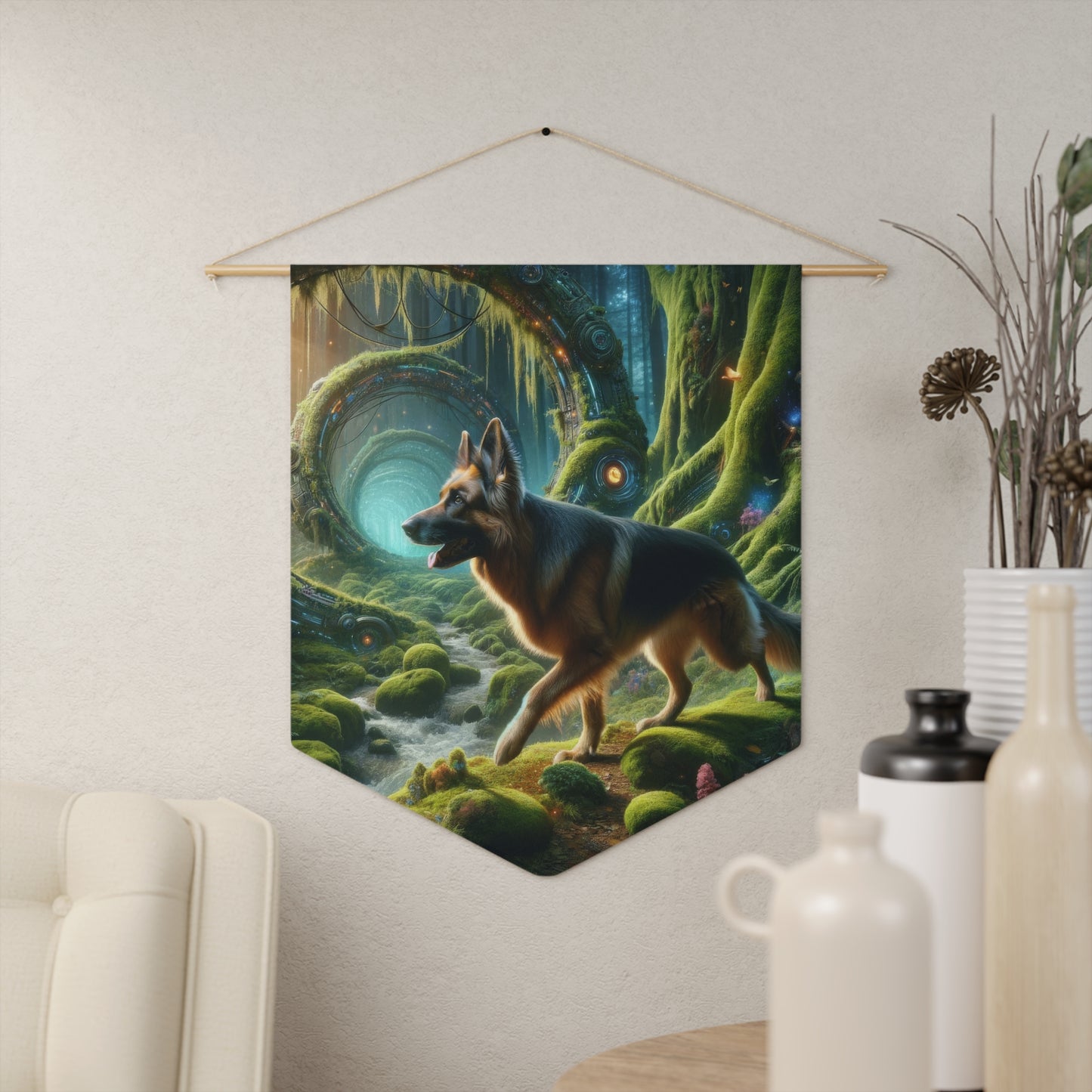 Sci-fi fantasy German Shepherd Pennant