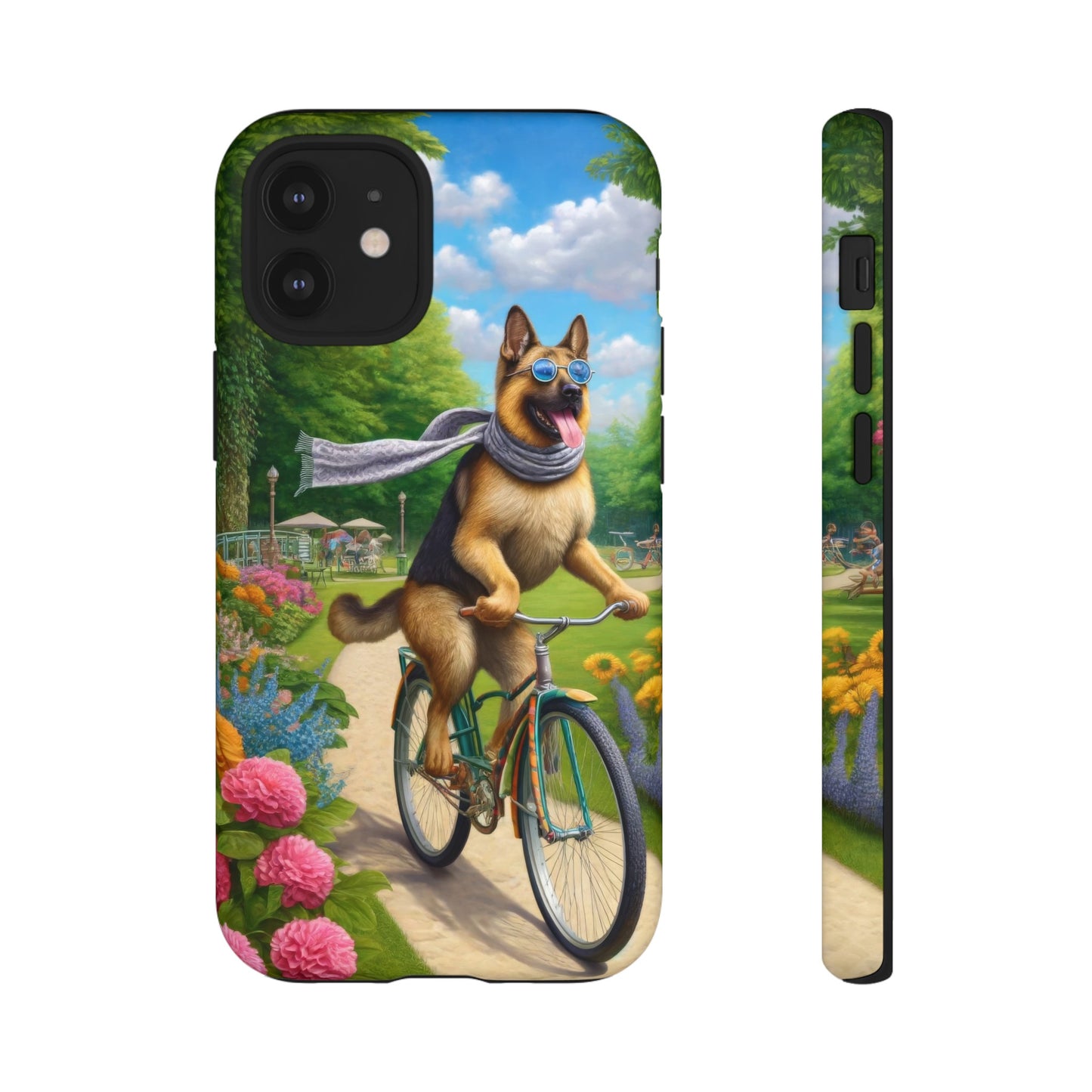 German Shepherd Riding a Bicycle Phone Case