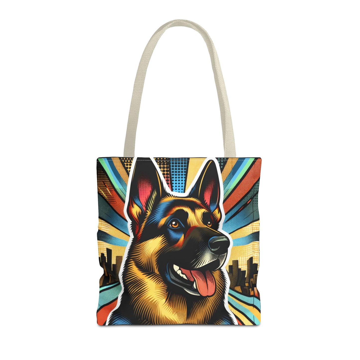 Comic style German Shepherd Tote Bag